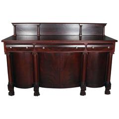Antique 2nd Empire Flame Mahogany Classical Sideboard, circa 1890