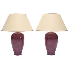 Purple Ostrich Table Lamps