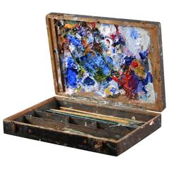 Antique Early 20th Century English Artist Paintbrush Box