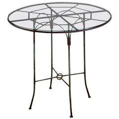 Early 20th Century Wrought Iron Spiders Web Cafe Table