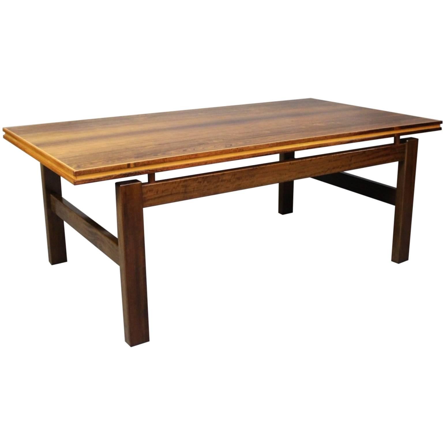 Rosewood Coffee Table of Danish Design from the 1960s For Sale