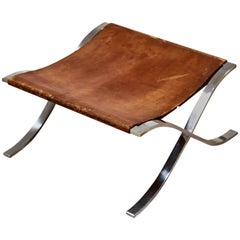 Ludwig Mies van der Rohe Barcelona Stool in Original Leather, 1965