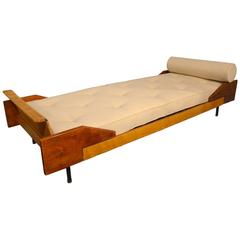 Beautifu Wood and Wicker Italian Daybed, circa 1960