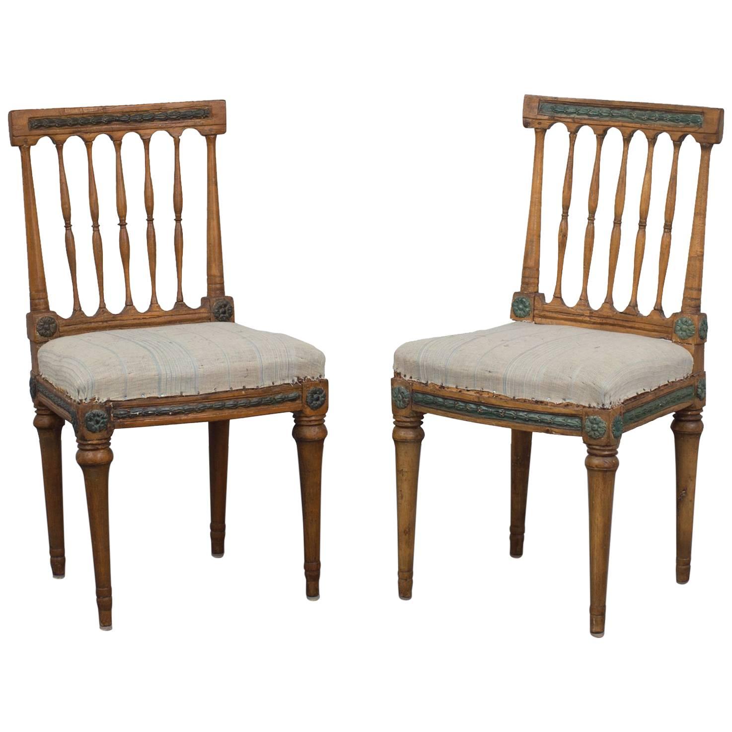 Pair of Side Chairs Gustavian Period Sweden