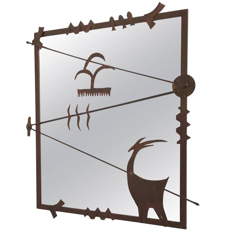 Contemporary Iron Wall Mirror For Sale at 1stdibs