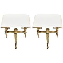 Pair of Chiseled Bronze Sconces 9