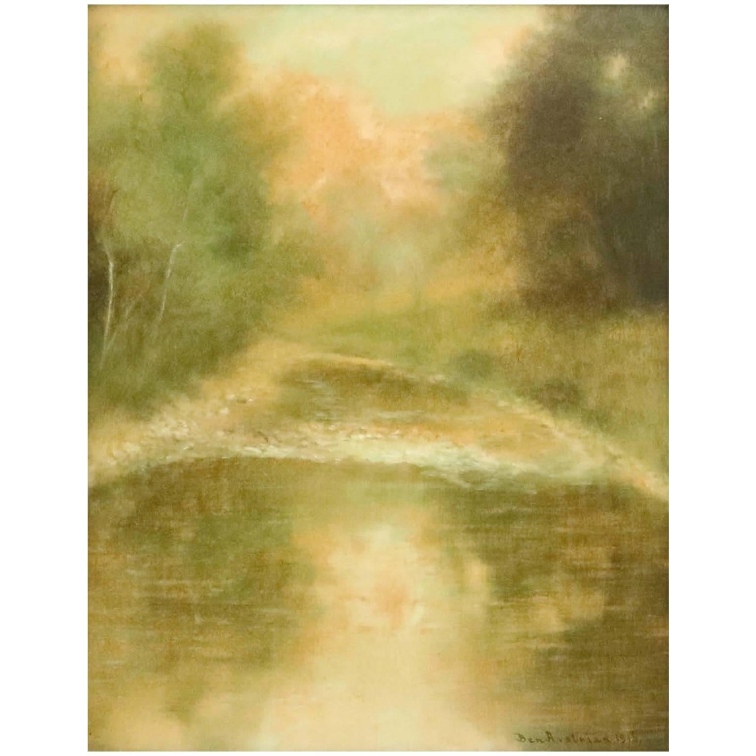 Ben Austrian, Impressionist Landscape, Oil on Board, Signed and Framed
