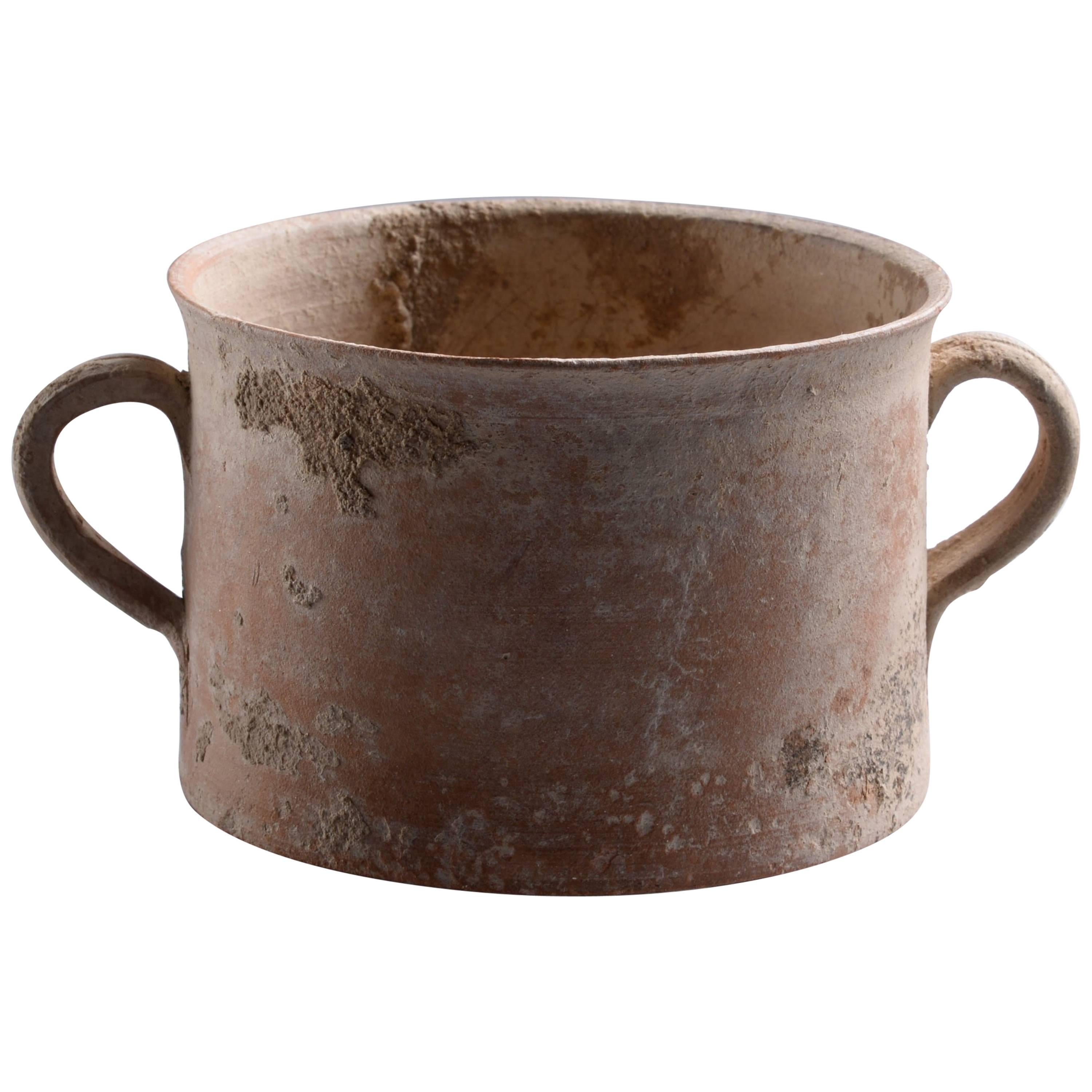Ancient Roman Pottery Skyphos, 100 AD