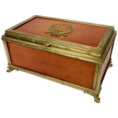 Napoleon Brass and Leather Box