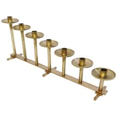 Mid-Century Brass Candlestick for Seven Candles, Italy