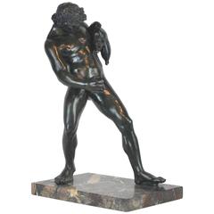 19th Century Grand Tour Bronze Figure of Drinking Faun