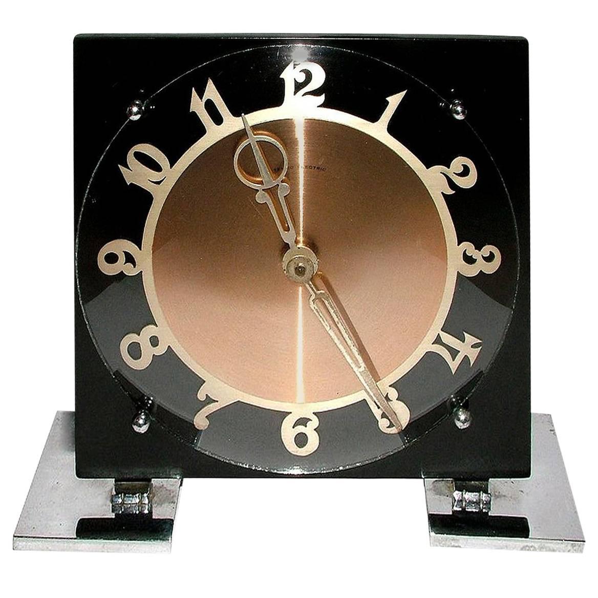 Art Deco Modernist Electric Clock by Temco