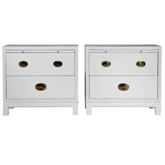 Hickory White Campaign End Tables, Pair