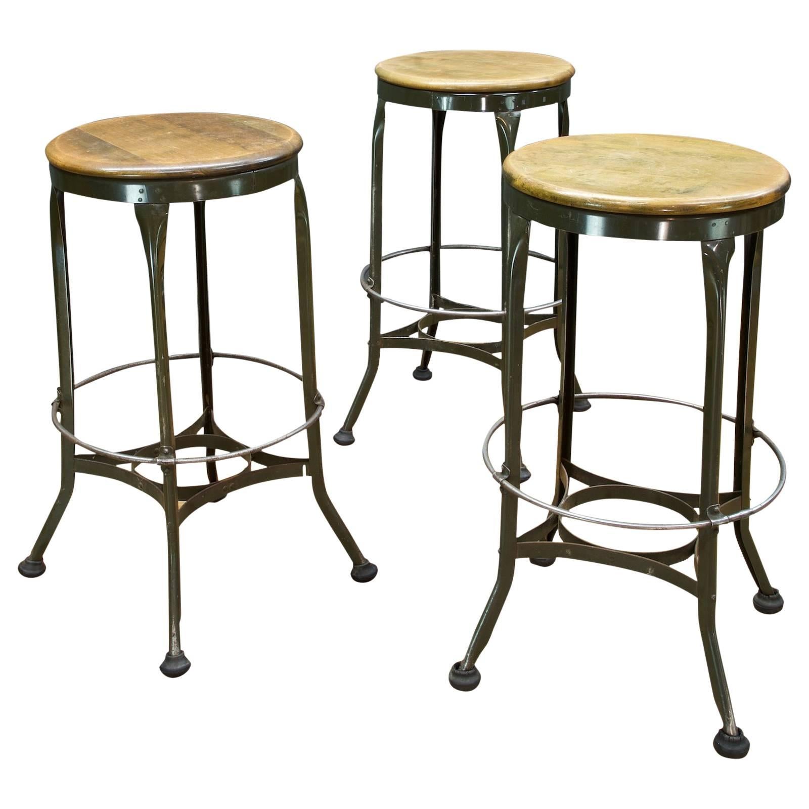 Vintage Industrial Toledo Art Metal Garage Bar Stools at