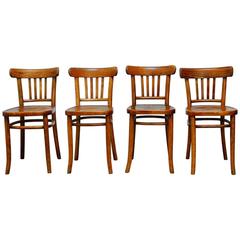 Set of Four Thonet Style Bentwood Bistro Chairs