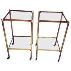 Pair of French Brass Side Tables