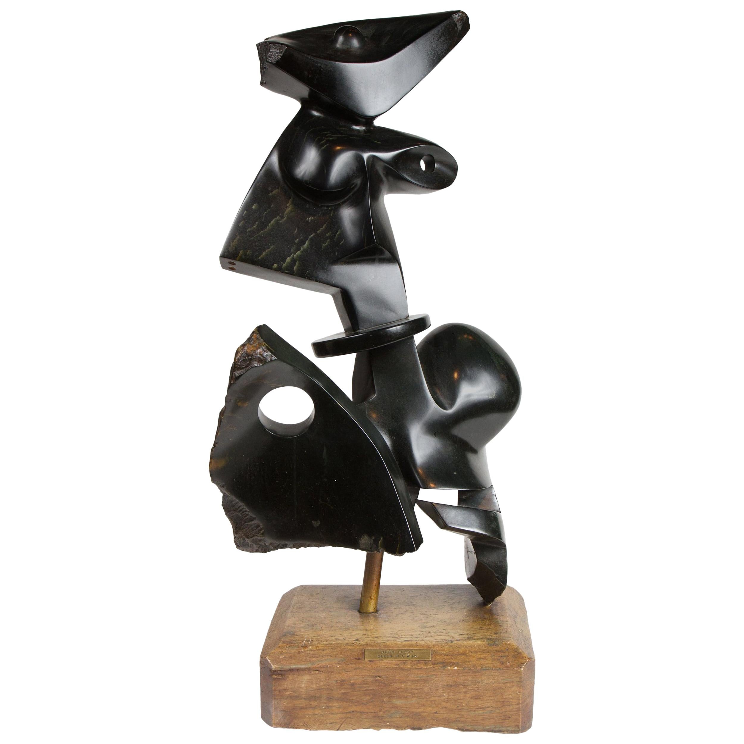 Abstract Soapstone Sculpture "Queen in a Wink" by Hugh LeRoy