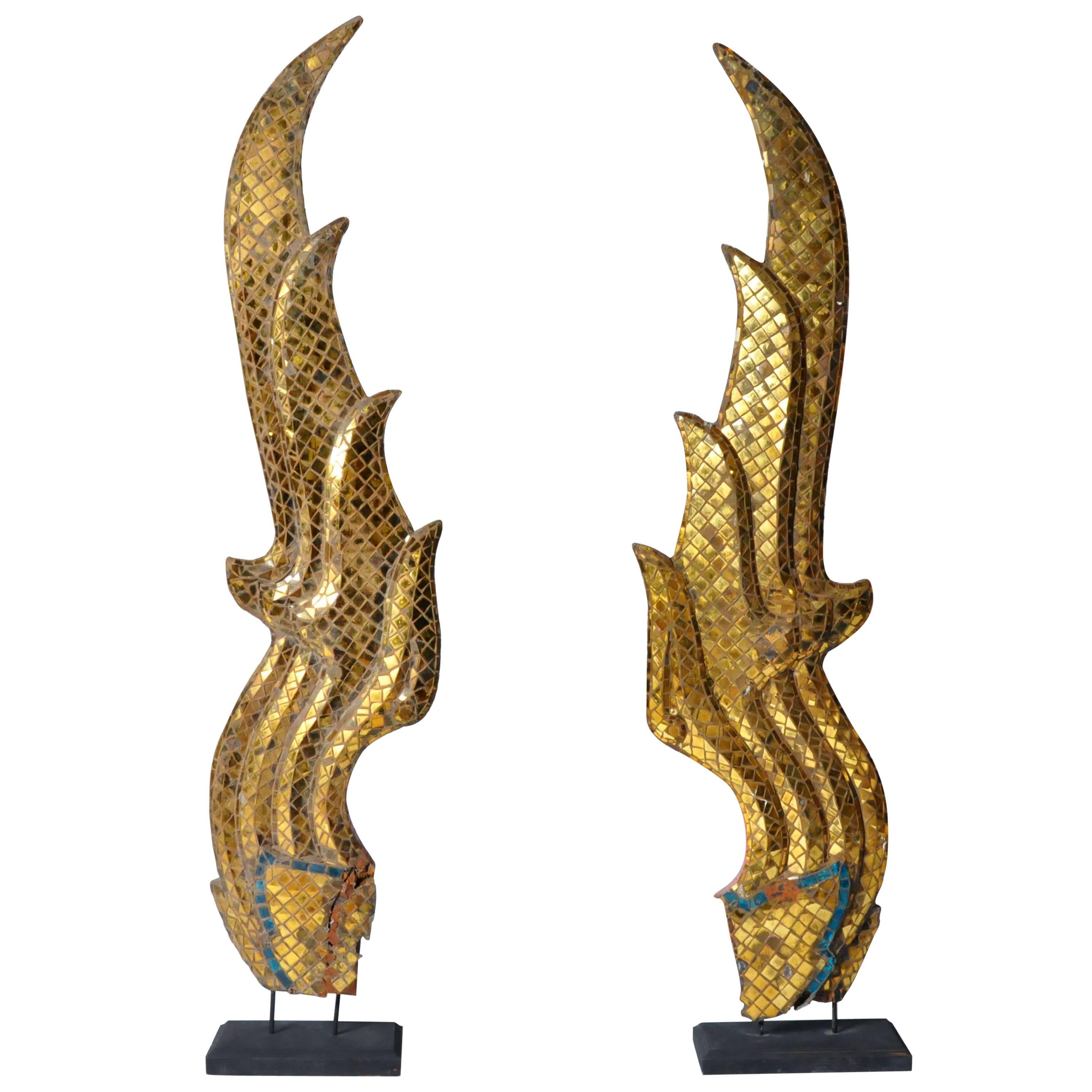 Pair of Temple Naga Roof Ornaments