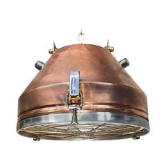 20th Century Industrial VEB Copper & Aluminium Pendant C/W Cage & Bronze Fitting 5