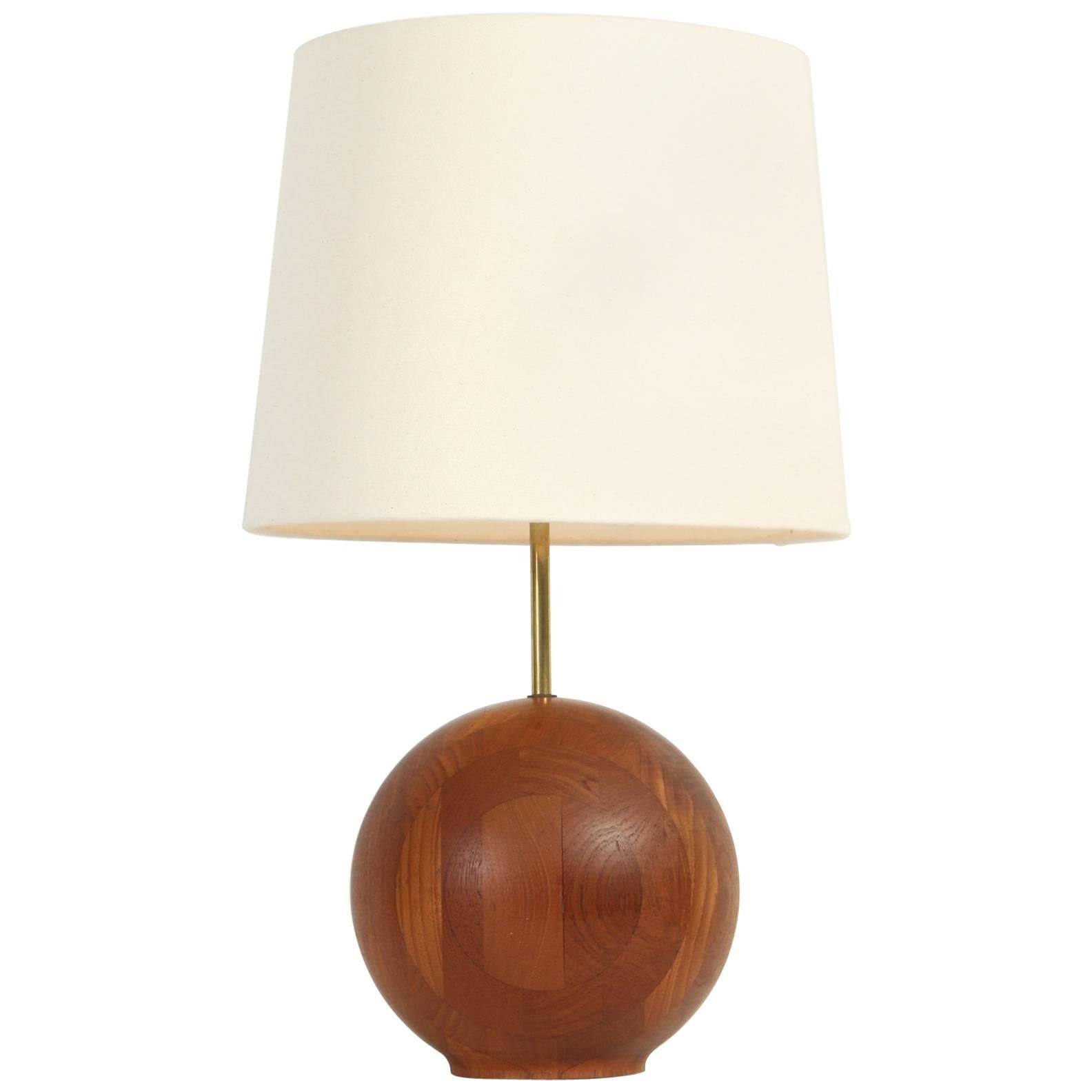 Danish Teak Table Lamp For Sale