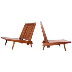 Pair of Spindle Back Lounge Chairs by George Nakashima