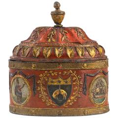 Continental Parcel Gilt and Painted Lead Tobacco Box