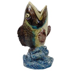 19th Century Majolica Palissy Fish Vase Thomas Sergent