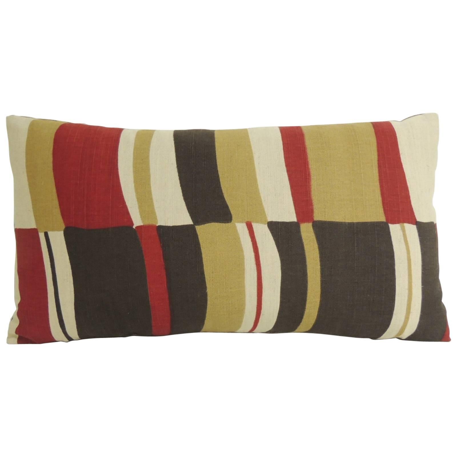 Mid-Century Modern Colorful Bolster Vintage Decorative Pillow