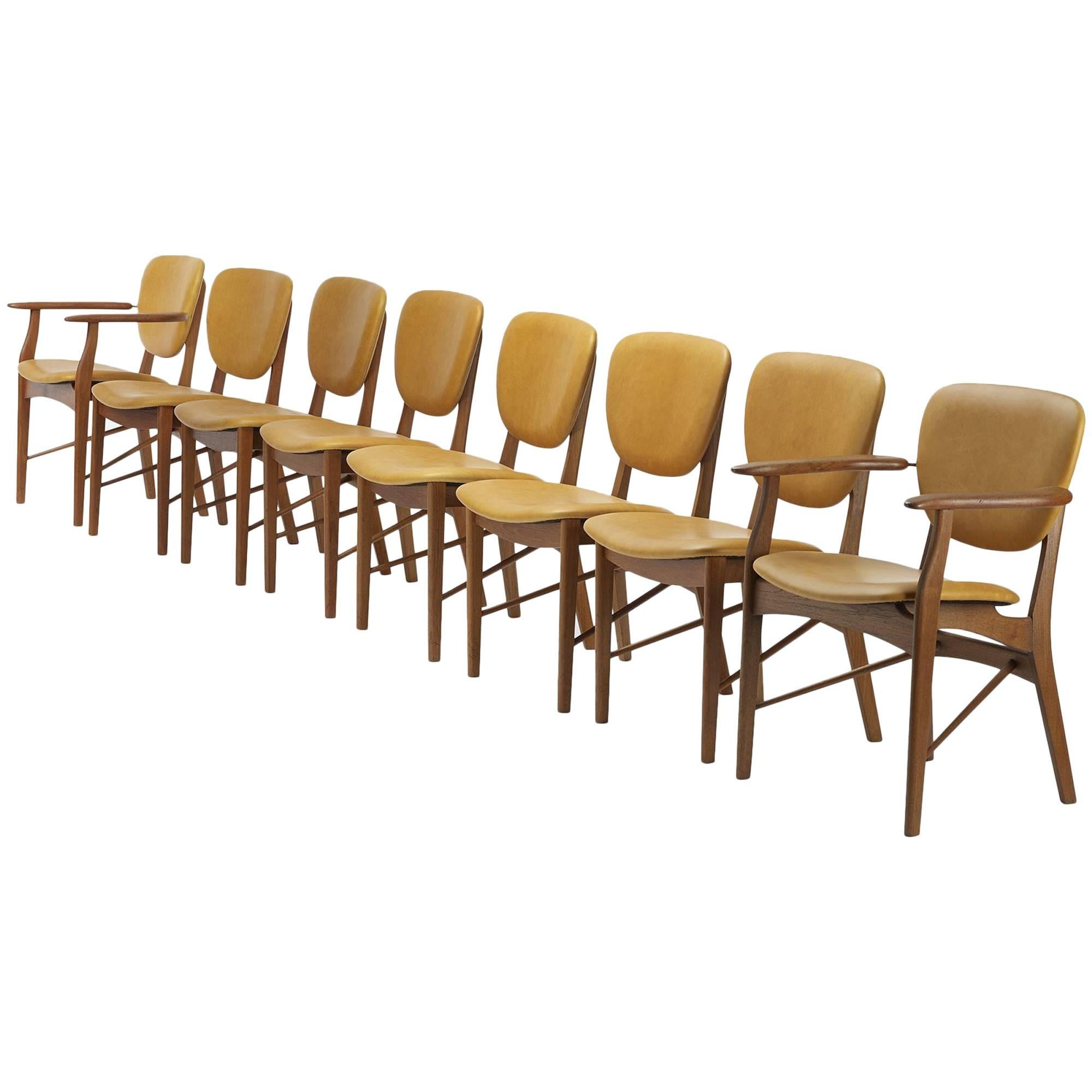 Set of Eight Dining Chairs Attributed to Finn Juhl For Sale