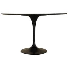 Eero Saarinen Black Nero Marble Tulip Dining Table for Knoll, Midcentury Vintage