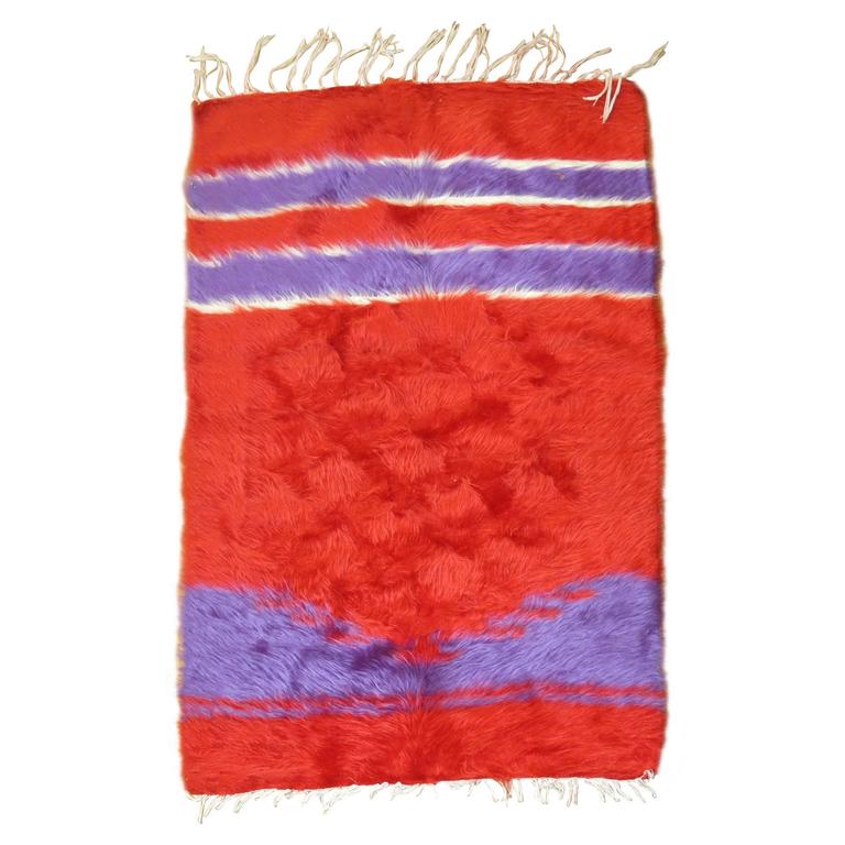 Vintage Mohair Throw Rug For Sale at 1stdibs