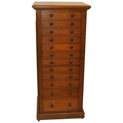 19th Century Walnut Victorian Wellington Locking 12-Drawer Chest 10