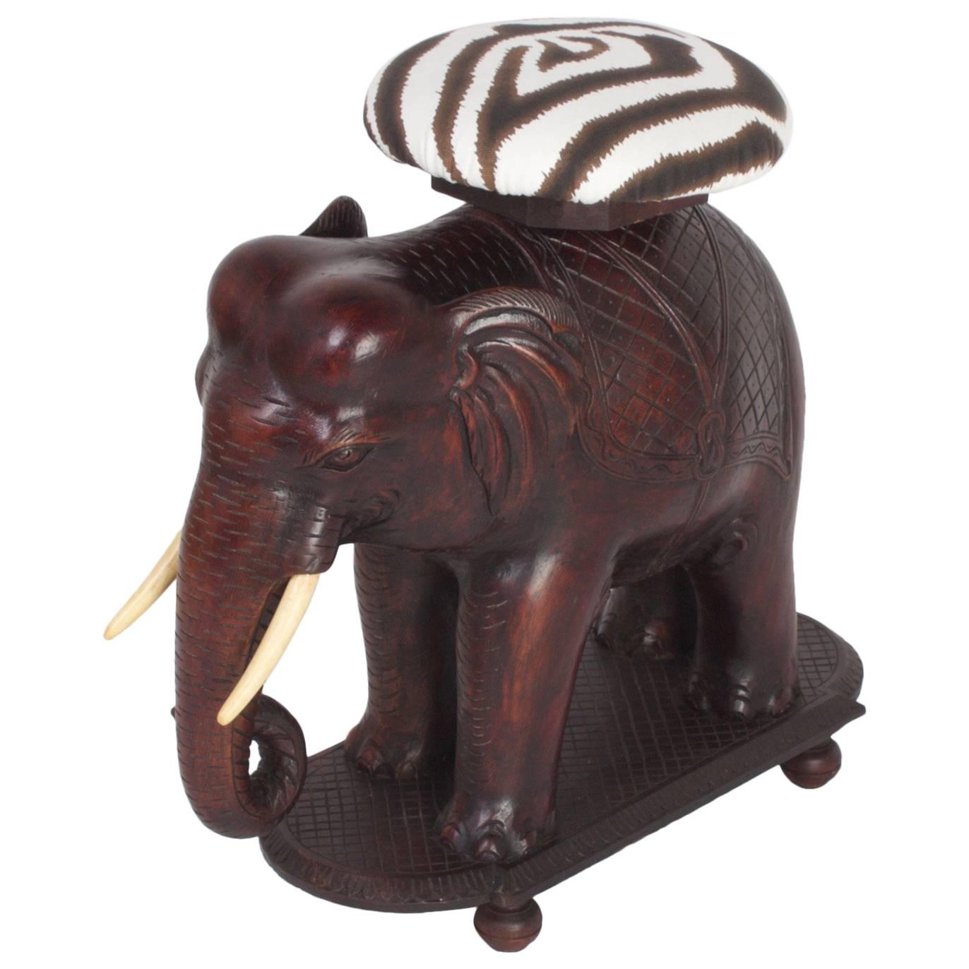 Impressive Anglo Indian Elephant Bench or Stool