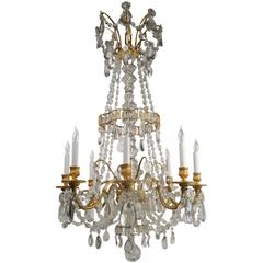 Louis XVI Style Gil Bronze and Crystal Chandelier 3