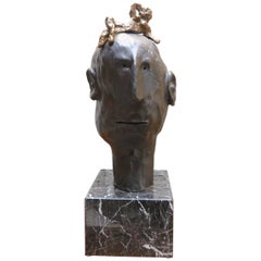 Ismael Bronze Sculpture by Danny First with Marble Base