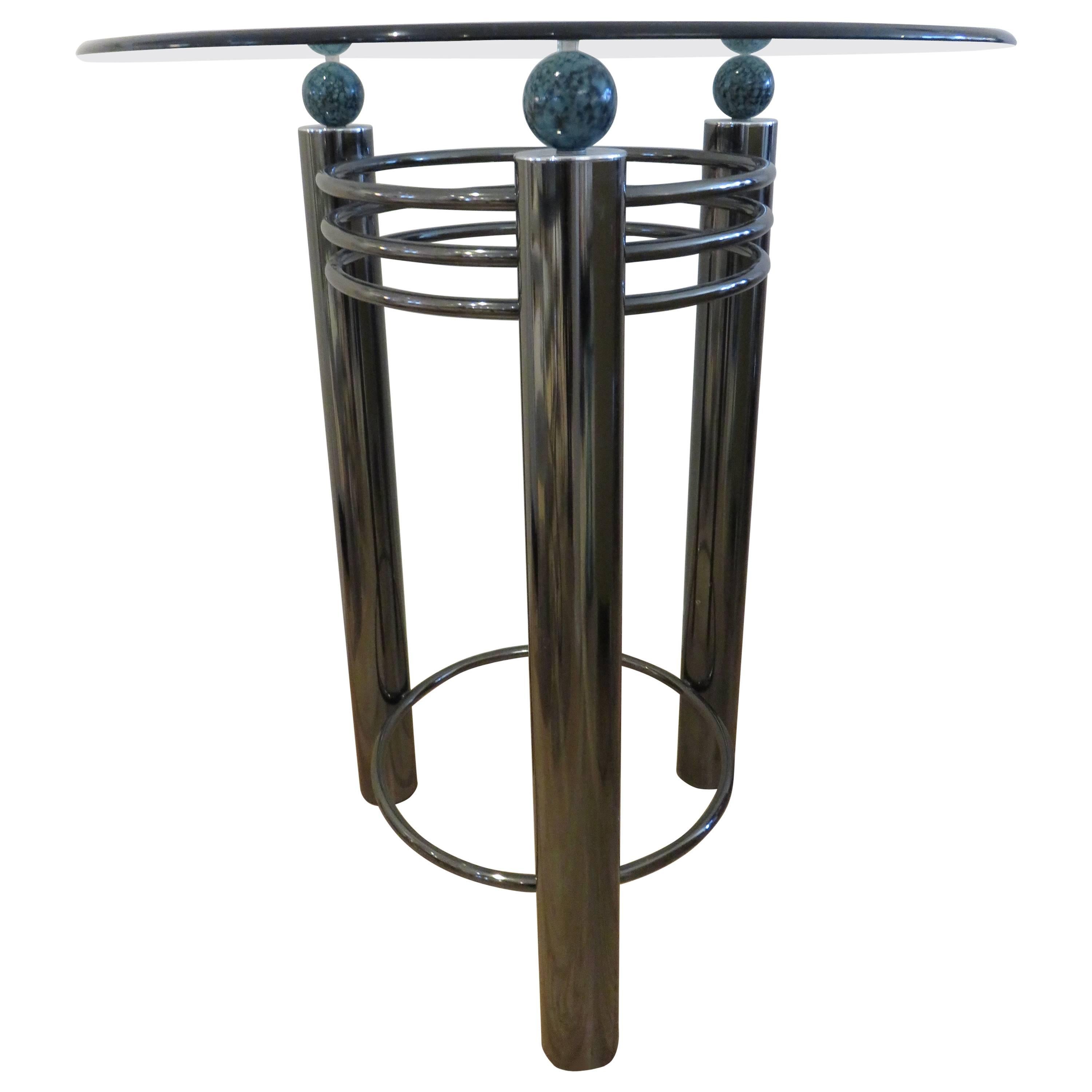 Mid-Century High Top Chrome and Marble Cocktail Table, circa 1960s