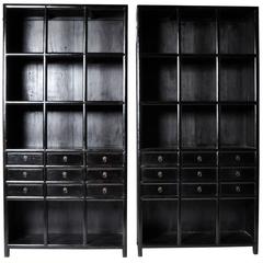 Chinese Display Cabinets with Nine Drawers