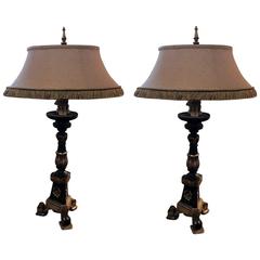 Pair of Contemporary Decorator Pricket Lamps
