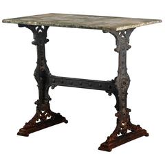 Early 20th Century English Cast Iron and Marble Table