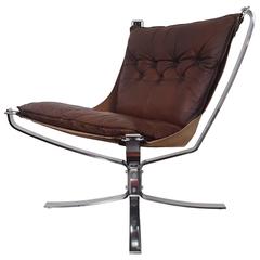 Iconic Vintage Low-Backed X-Framed Sigurd Ressell Designed 1970s Falcon Chair
