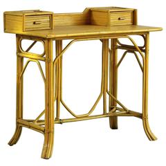 Yellow Painted Bamboo Writing Desk