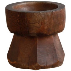 Large Solid Wood Mortar