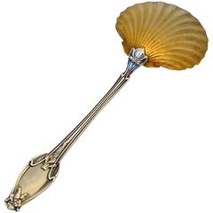 Soufflot Masterpiece French Sterling Silver Gold Strawberry Spoon Cyclamen