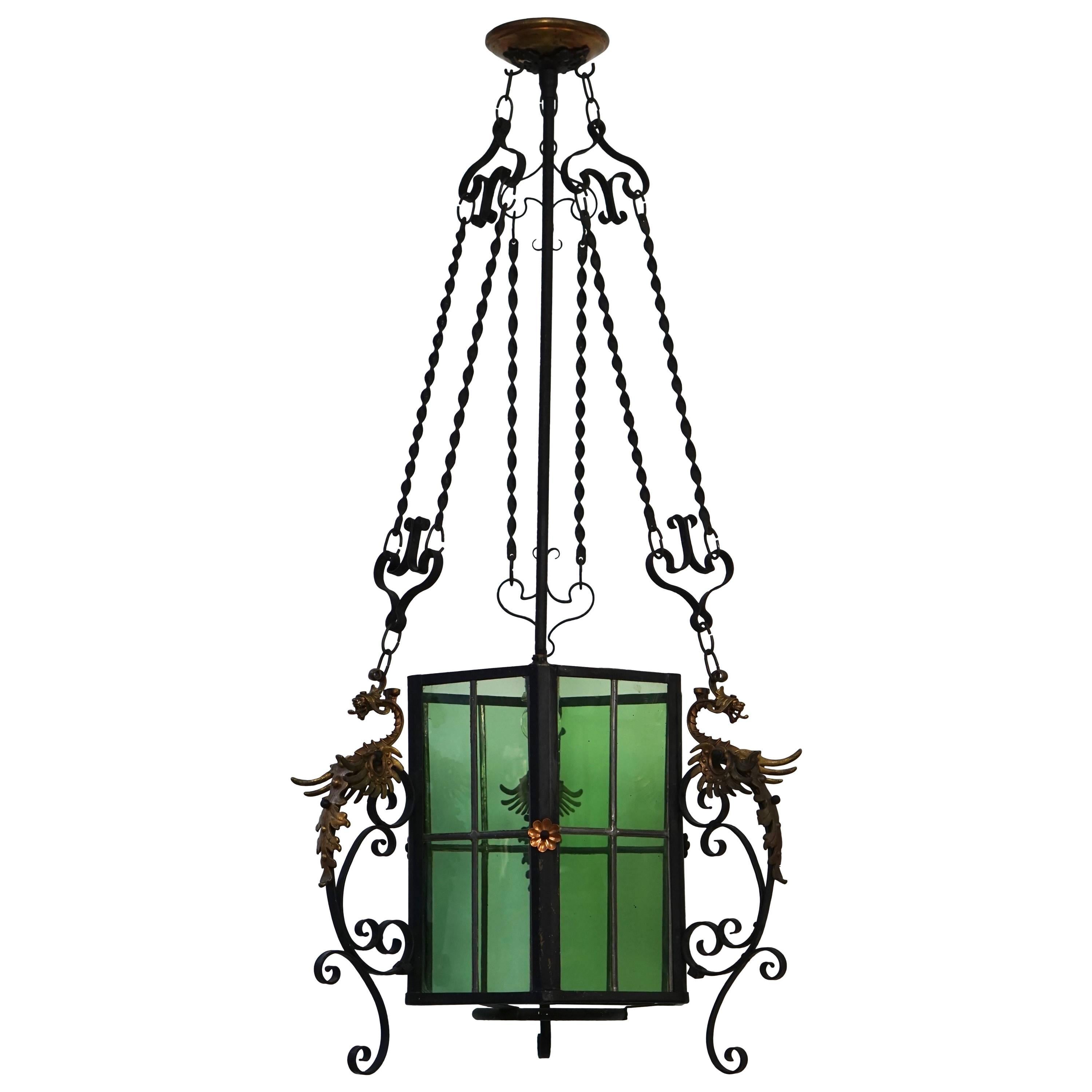 Wrought Iron Lantern Light Fixture