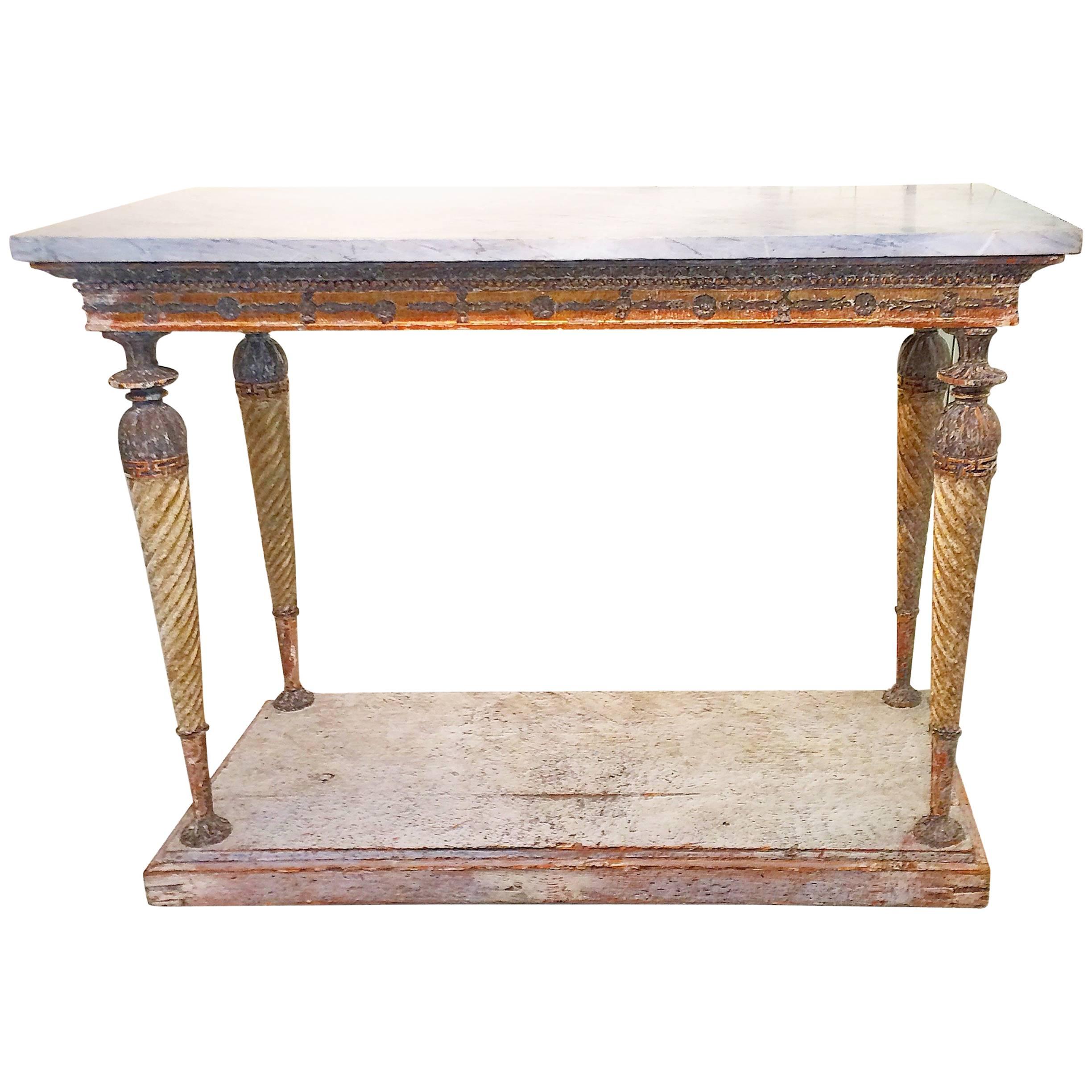 19th Century Swedish Gustavian Mable-Top Console
