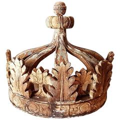 19th Century Wood and Gesso Crown Fragment