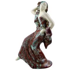 Michael Andersen Pottery from Bornholm, Large and Rare Figure of Gypsy Dancer