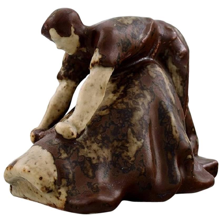 Saxbo, 'Tanner', Figure Stoneware, Created by Hugo Liisberg (1896-1958), 1949 For Sale