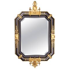 Edouard Lièvre, Rare octagonal mirror, France, c. 1880