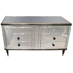 Antique Art Deco Mirrored Cabinet Chest of Drawers, 1920s